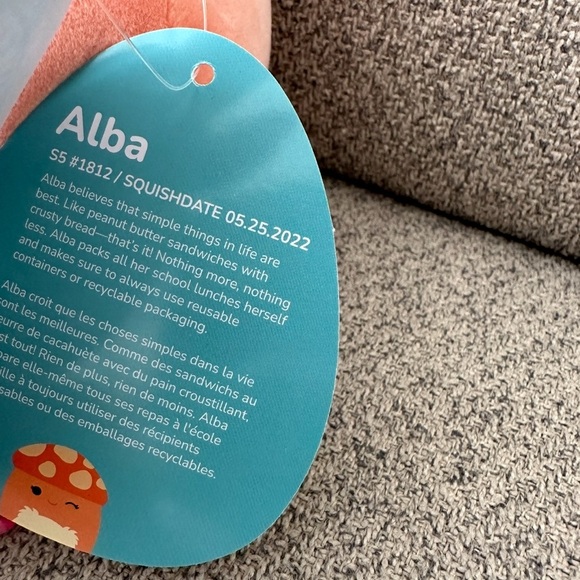 Nwt  🍄 Squishmallows Alba the Mushroom With Fuzzy Belly 5" - Picture 4 of 5
